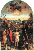 BELLINI, Giovanni Baptism of Christ ena oil painting on canvas